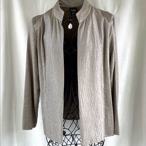 Eileen Fisher Light Gray Tussah Silk Jacket